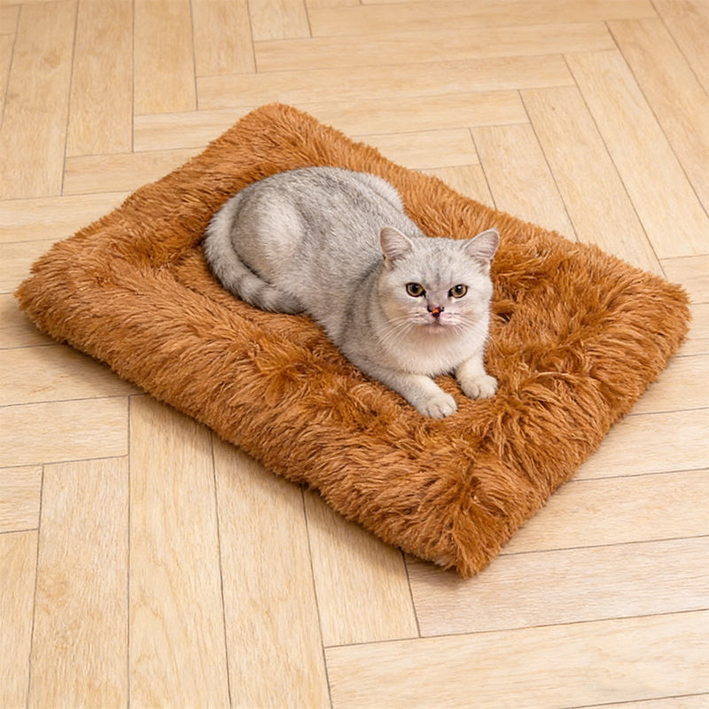 Flat plush XL pet bed mattress, about 70 x 60 cm