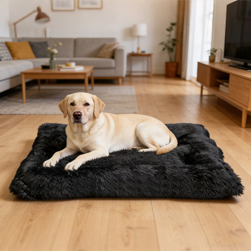 XXL flat plush pet bed mattress, about 86 x 70 cm