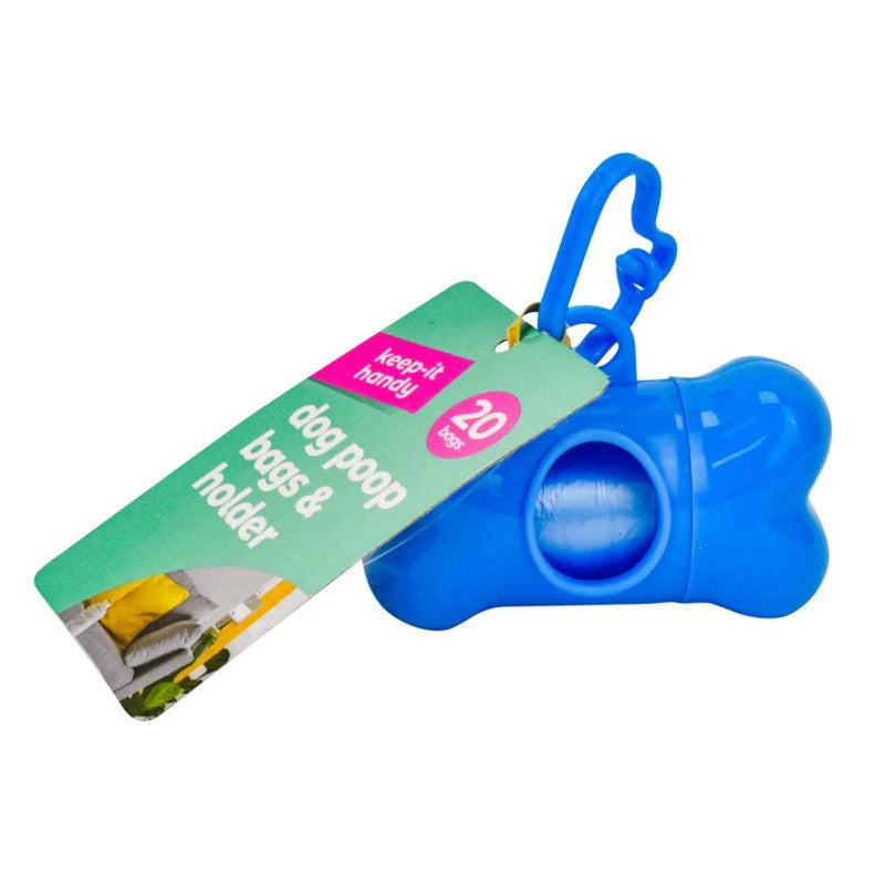 Dog waste bags with a clip-on holder