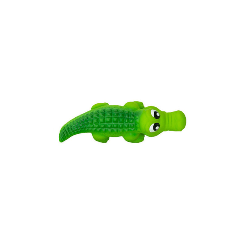 Squeaky crocodile-shaped dog toy, about 20 cm long