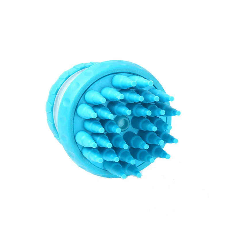 Rubber bristles on the dog bath brush