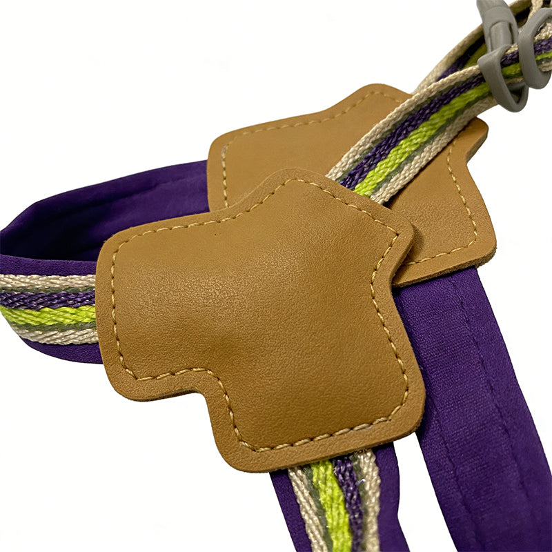 Close-up of the padded step-in harness strap