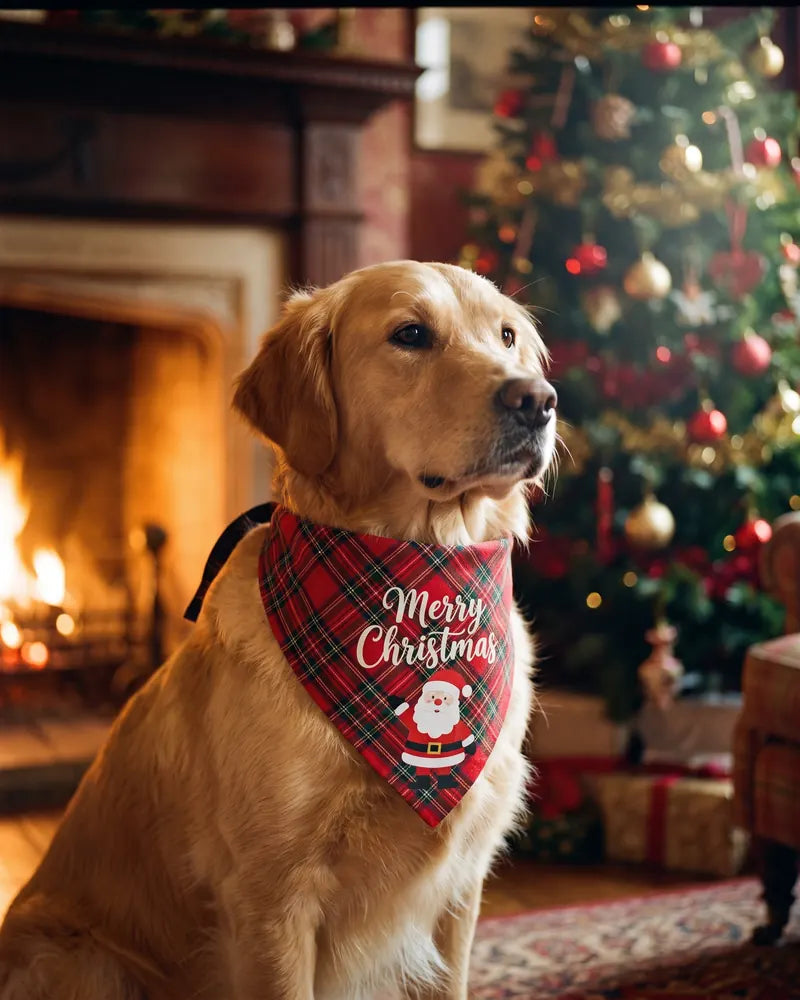 Christmas Dog Bandanas – 2 Pack — styled photograph