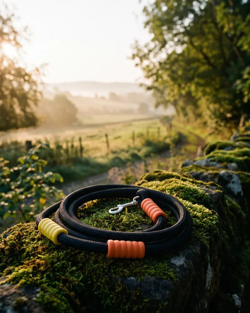 Rope Dog Lead with Padded Handle – 127 cm — styled photograph