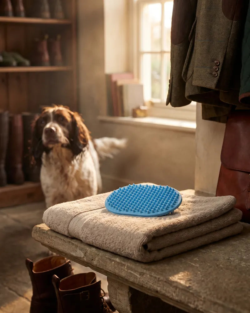 Silicone Double-Sided Grooming Pad – 15 cm — styled photograph