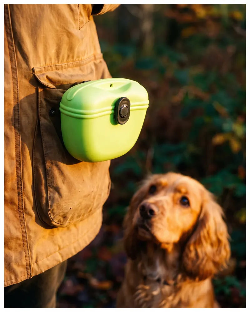 Silicone Walk Treat Pouch – Green — styled photograph